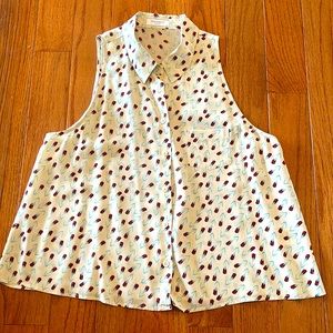 Equipment floral silk Womens blouse size large